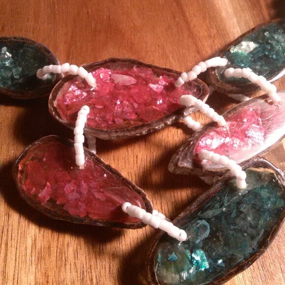 Multicolor Shell and Resin, Turquoise Color Beaded Necklace - Picture 7 of 15